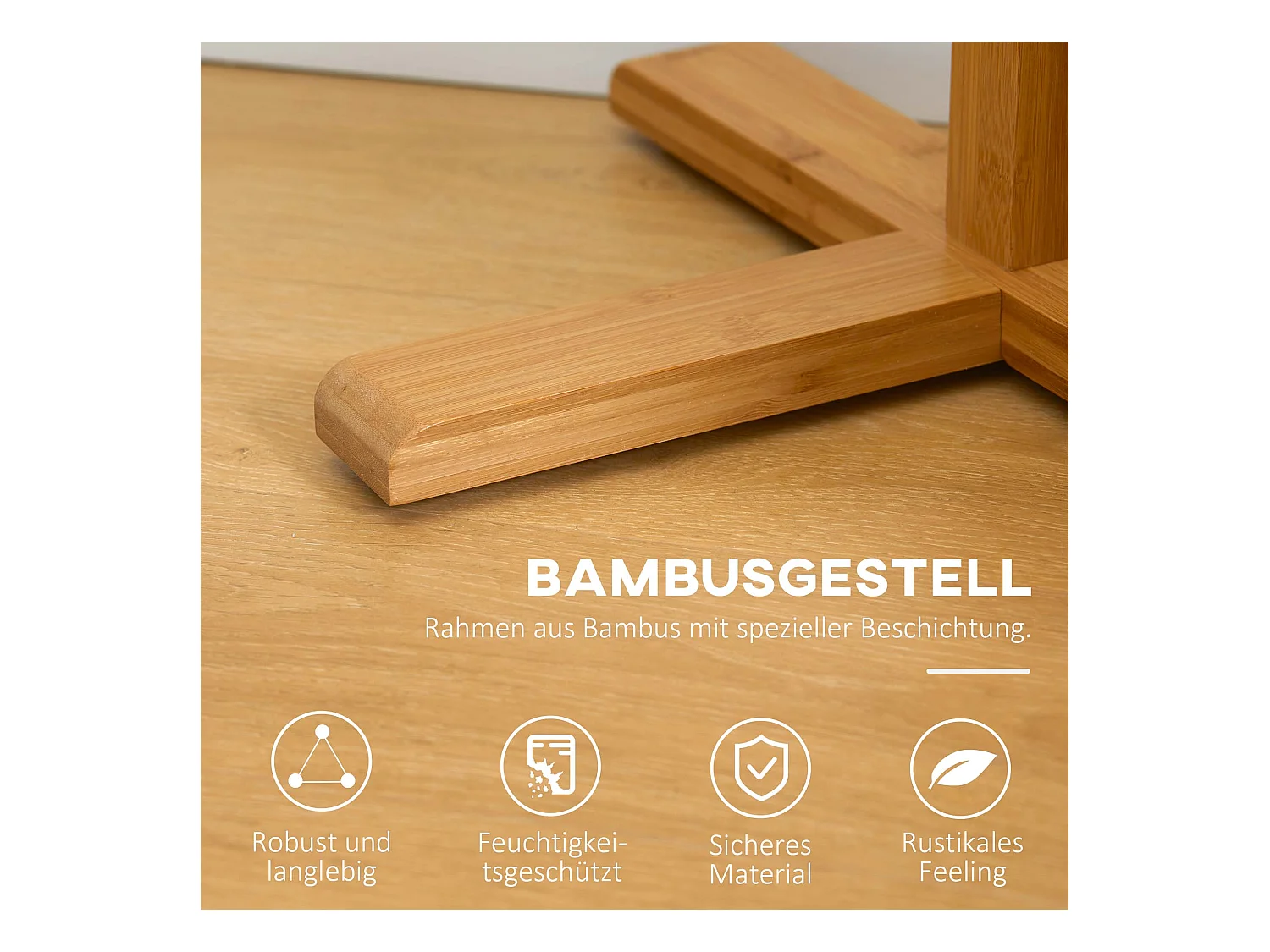 Bambusgarderobe mit 8 Haken, elegant und funktional für Flur oder Schlafzimmer