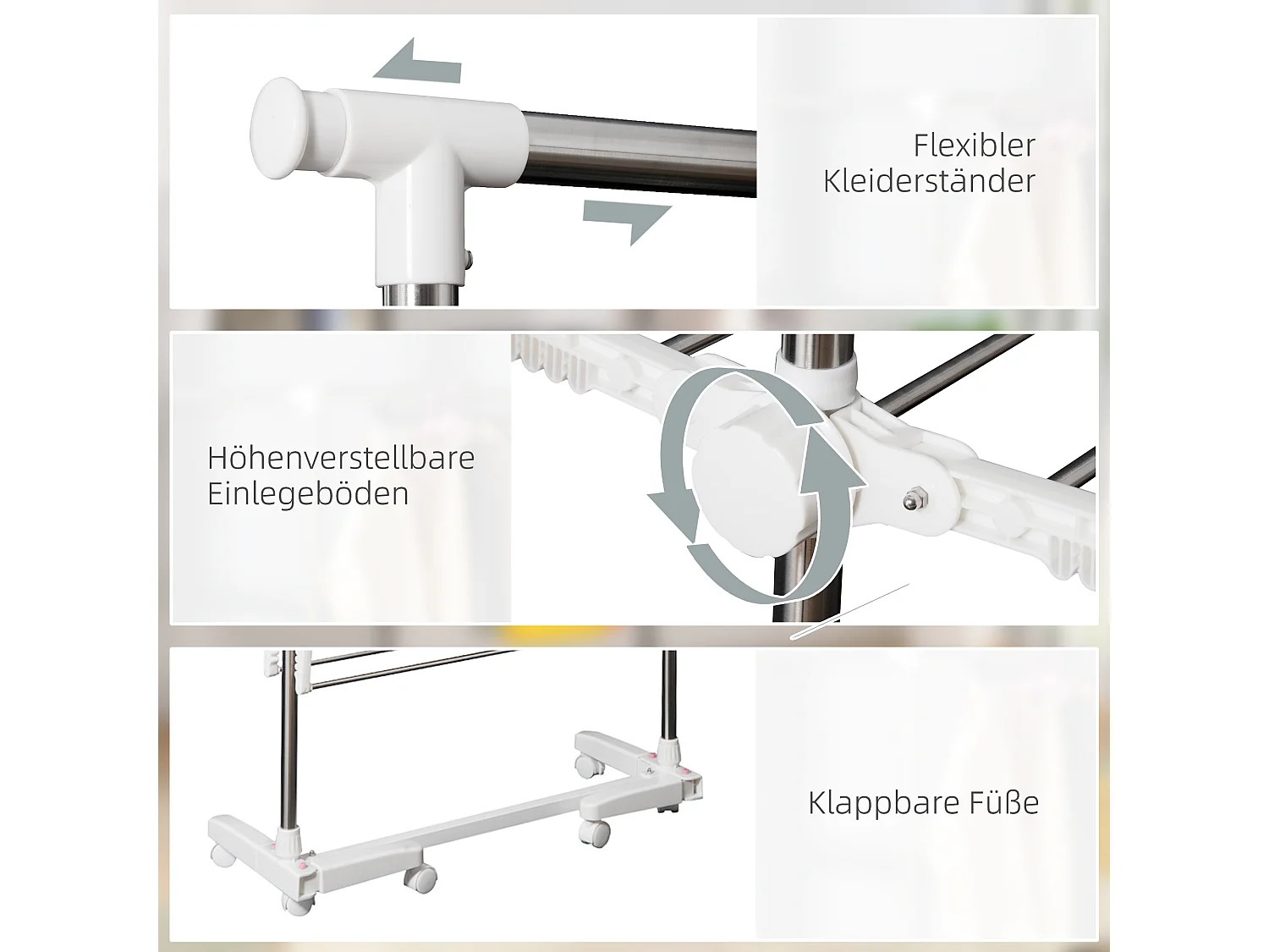 Séchoir à linge mobile,tour de séchage pliable avec ailes latérales sur 2 niveaux