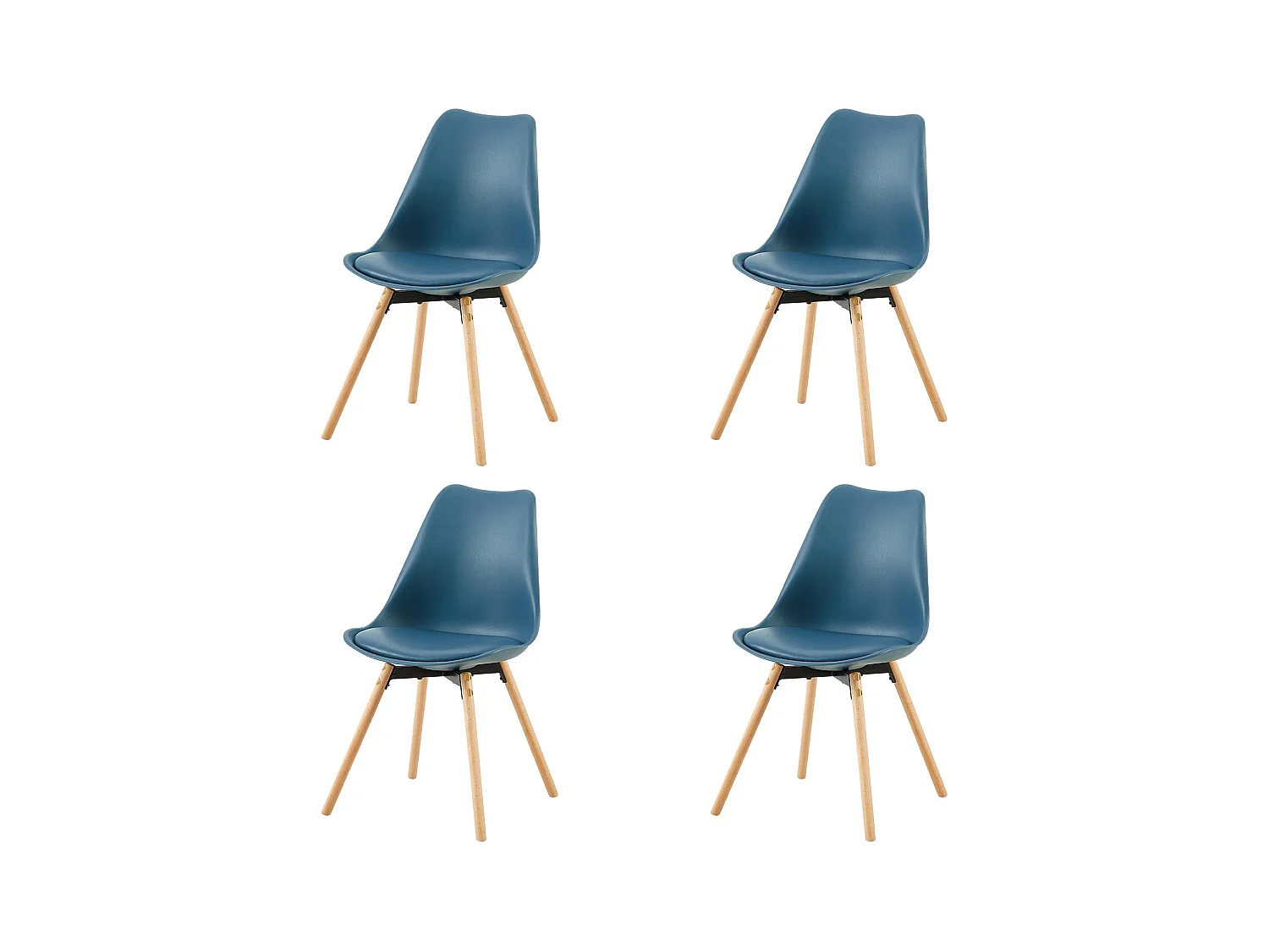 4 Chaise de salle à manger design contemporain scandinave-Vert foncé