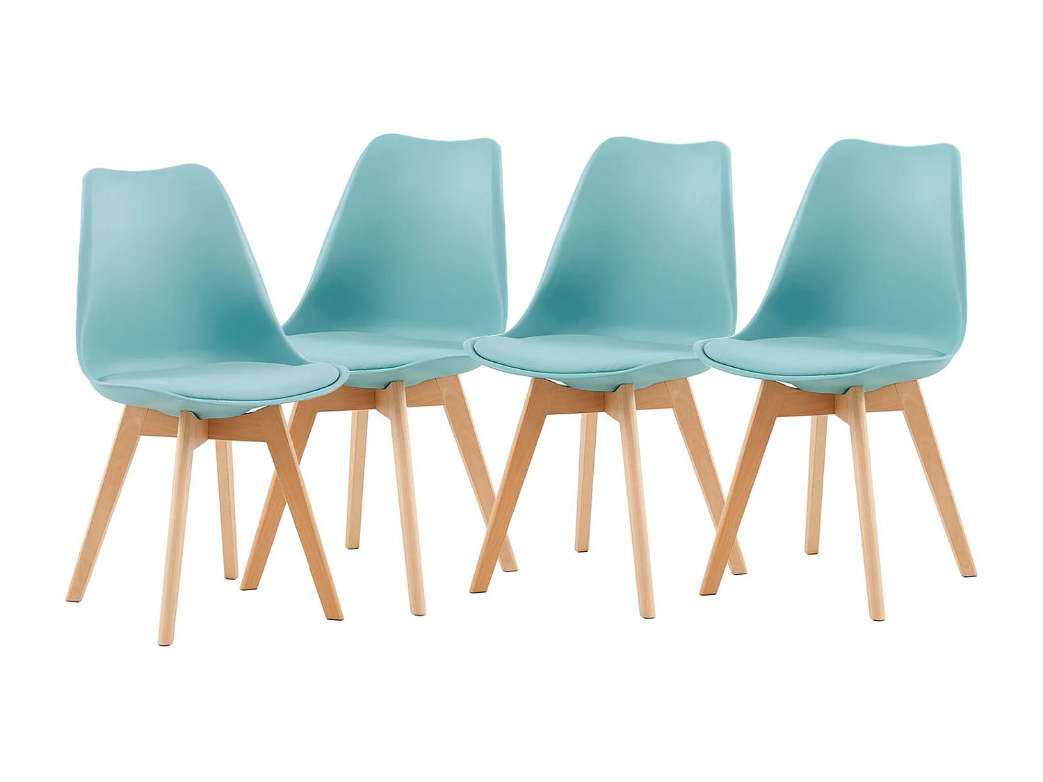 Lot de 4 chaises au design contemporain Scandinave pour salle à manger-Indigo