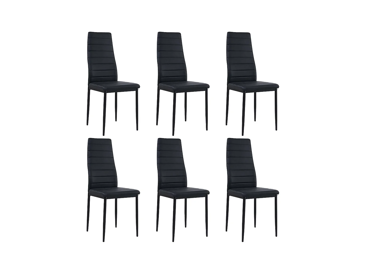 Set van 6 Eetkamerstoelen van PVC Moderne, lichte en comfortabele Keukenstoelen