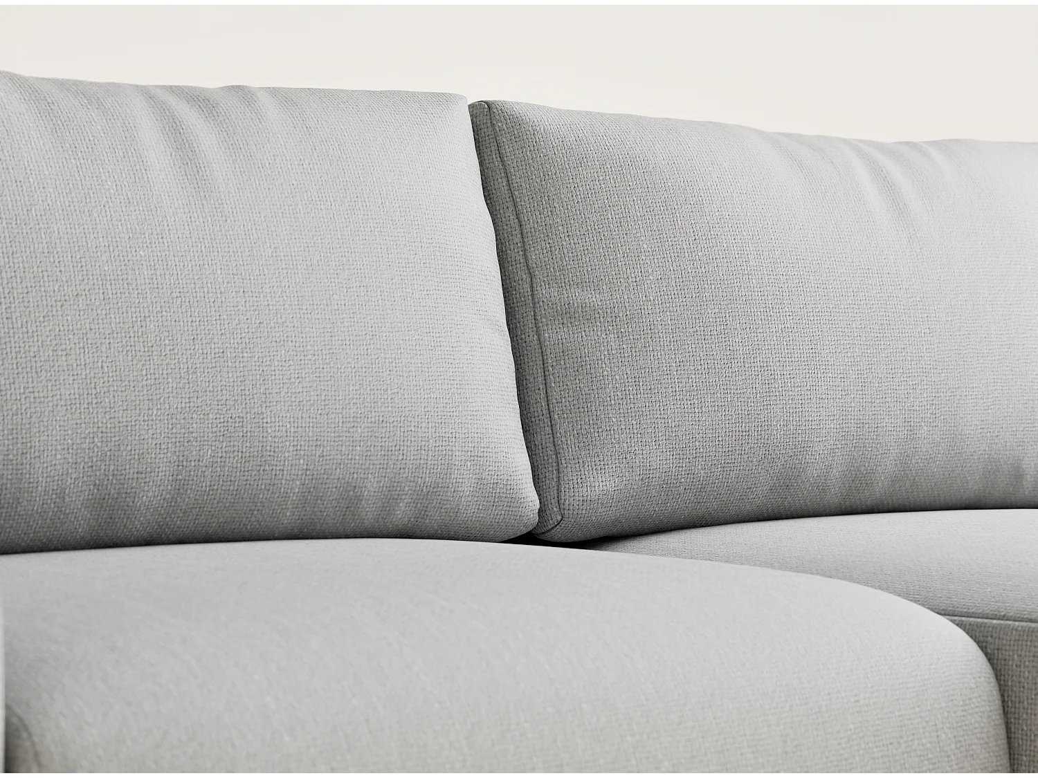 Ecksofa mit Schlaffunktion Numba aus Webstoff - Drei-Personen - hellgrau