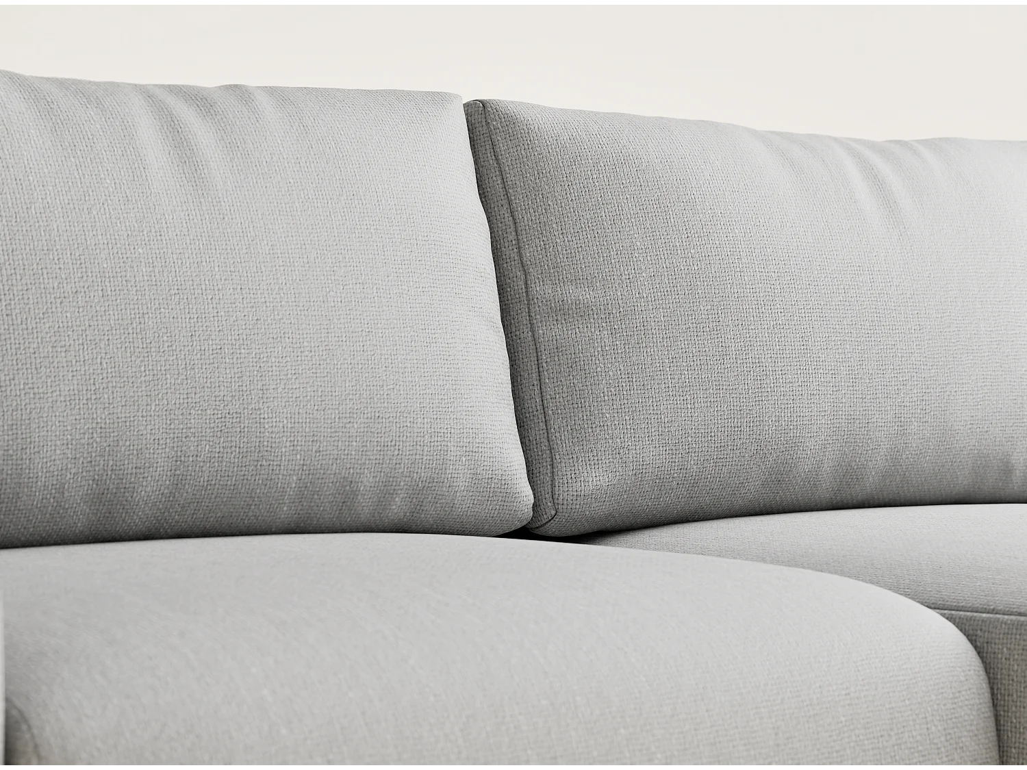 Canapé d'angle convertible Numba im tissu tresse - 3 places - gris clair