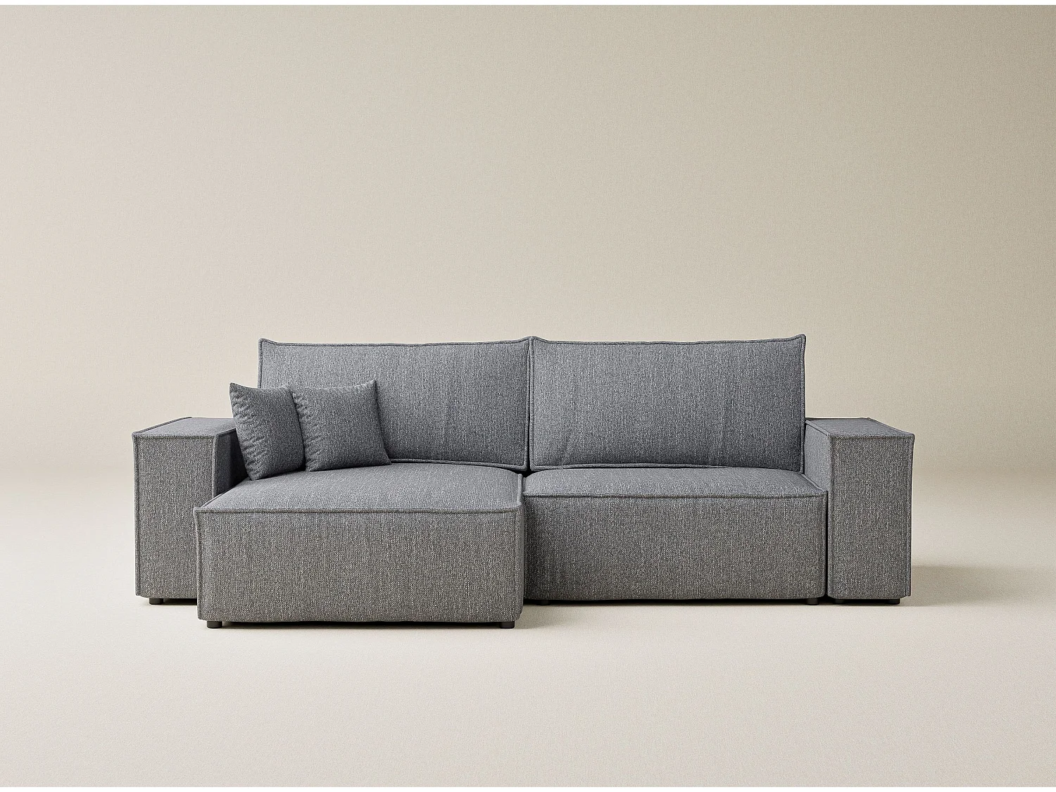 Ecksofa mit Schlaffunktion Zaya aus Webstoff - Drei-Personen - grau