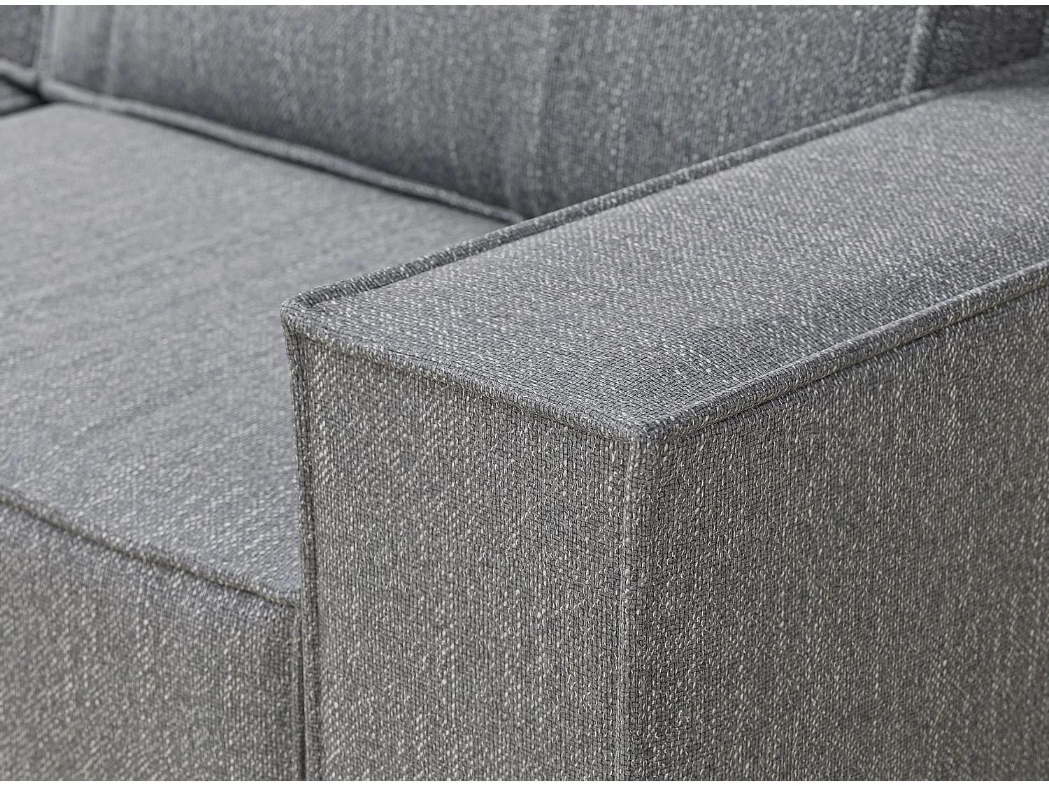 Ecksofa mit Schlaffunktion Zaya aus Webstoff - Drei-Personen - grau