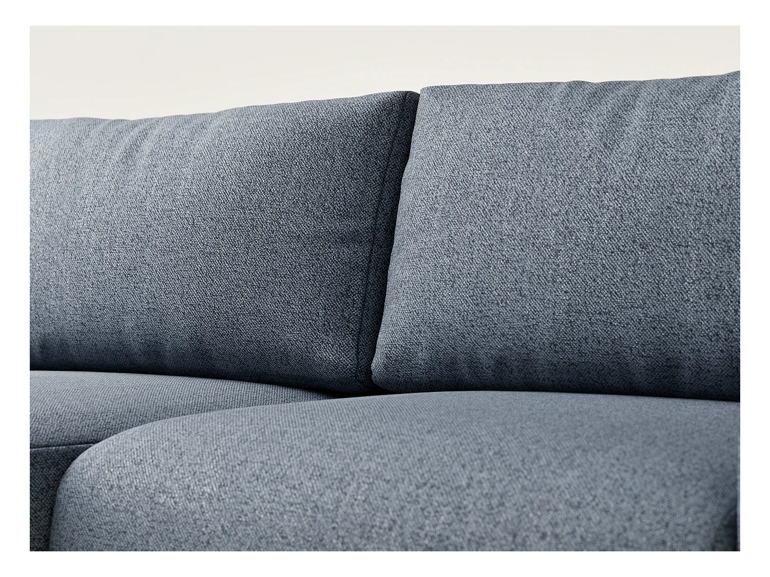 Canapé d'angle convertible Numba im tissu tresse - 3 places - bleu gris