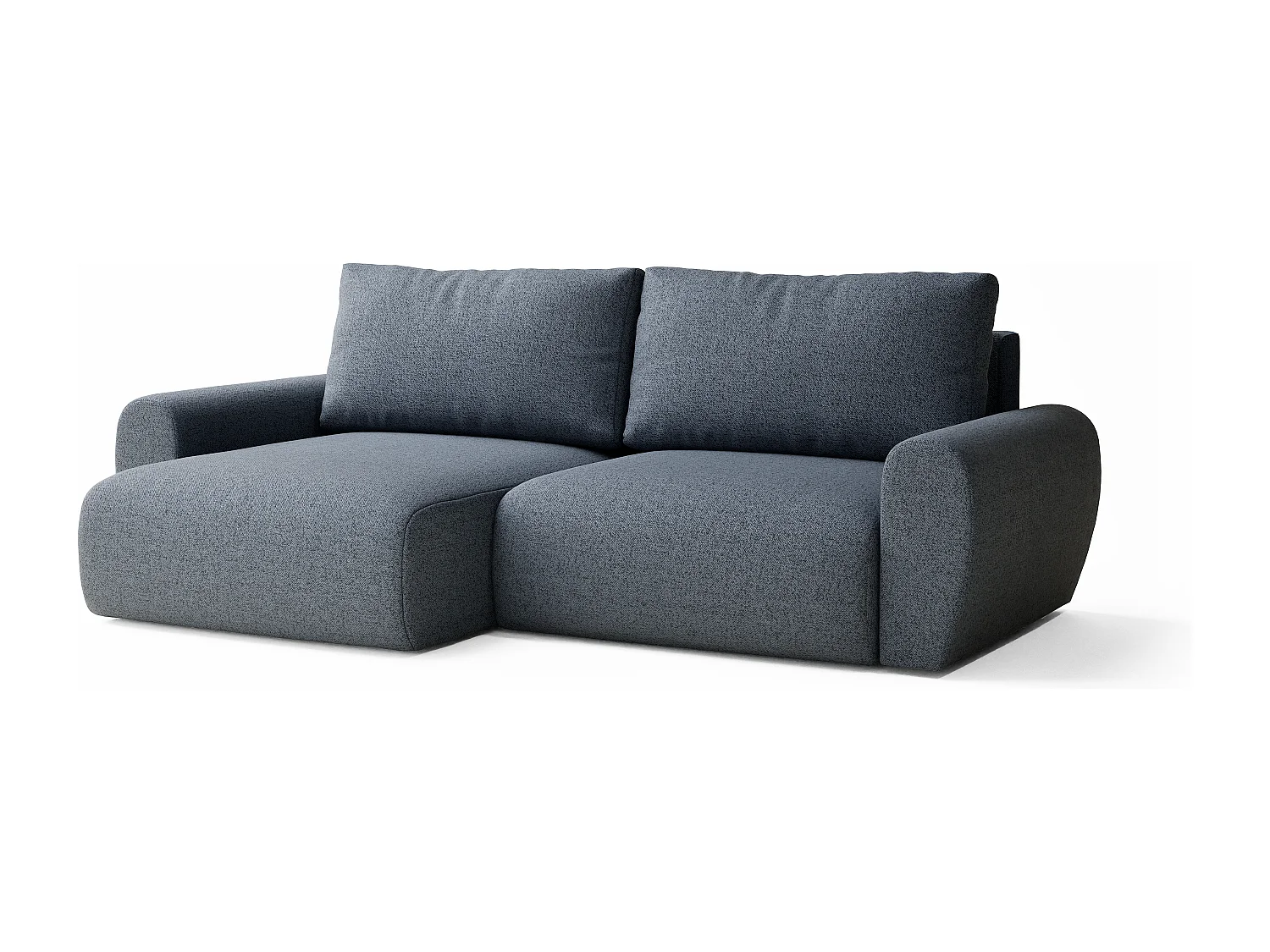 Ecksofa mit Schlaffunktion Numba aus Webstoff - Drei-Personen - brau grau