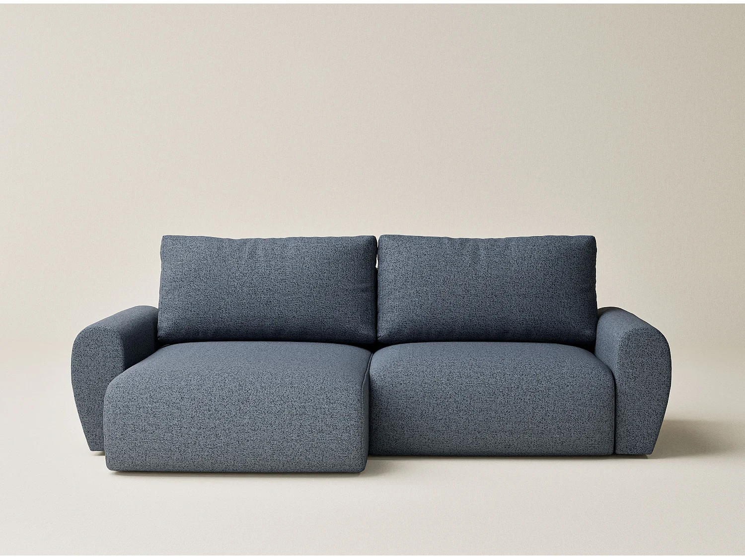 Ecksofa mit Schlaffunktion Numba aus Webstoff - Drei-Personen - brau grau