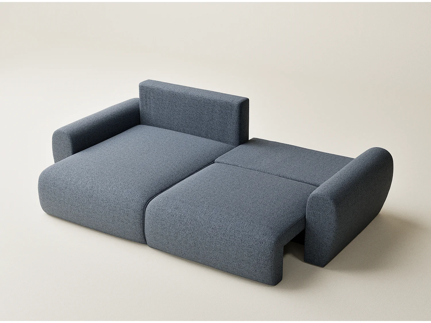 Ecksofa mit Schlaffunktion Numba aus Webstoff - Drei-Personen - brau grau