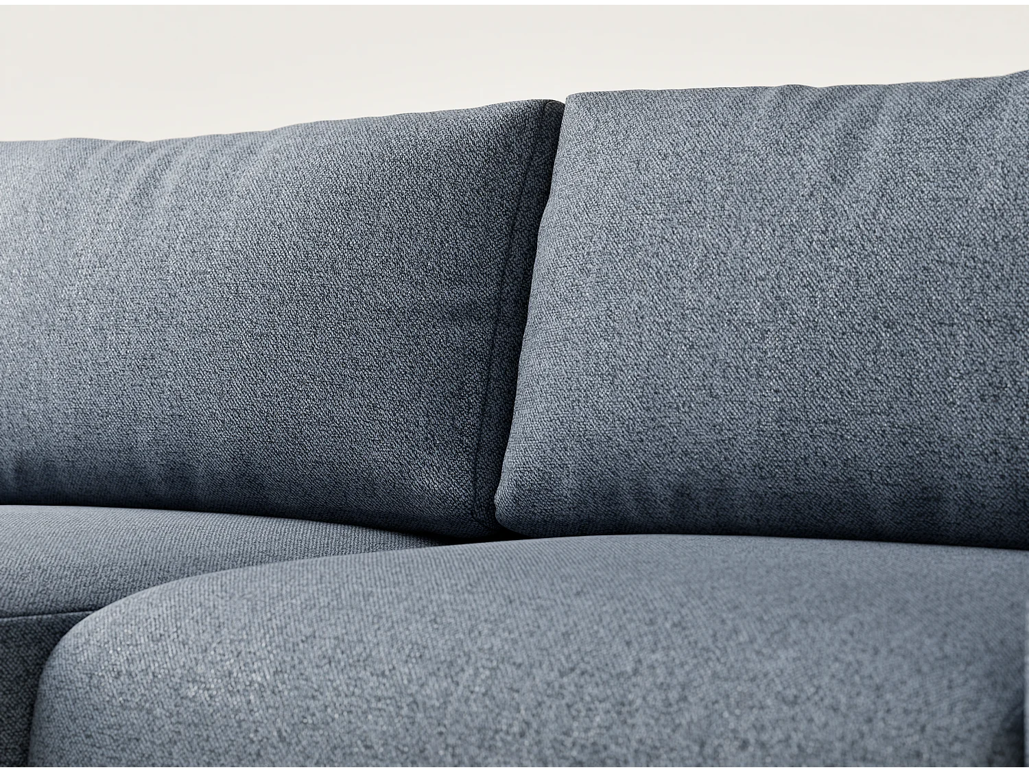 Hoekbank met slaapfunctie Numba in geweven stof - Driepersoons - blauwgrijs