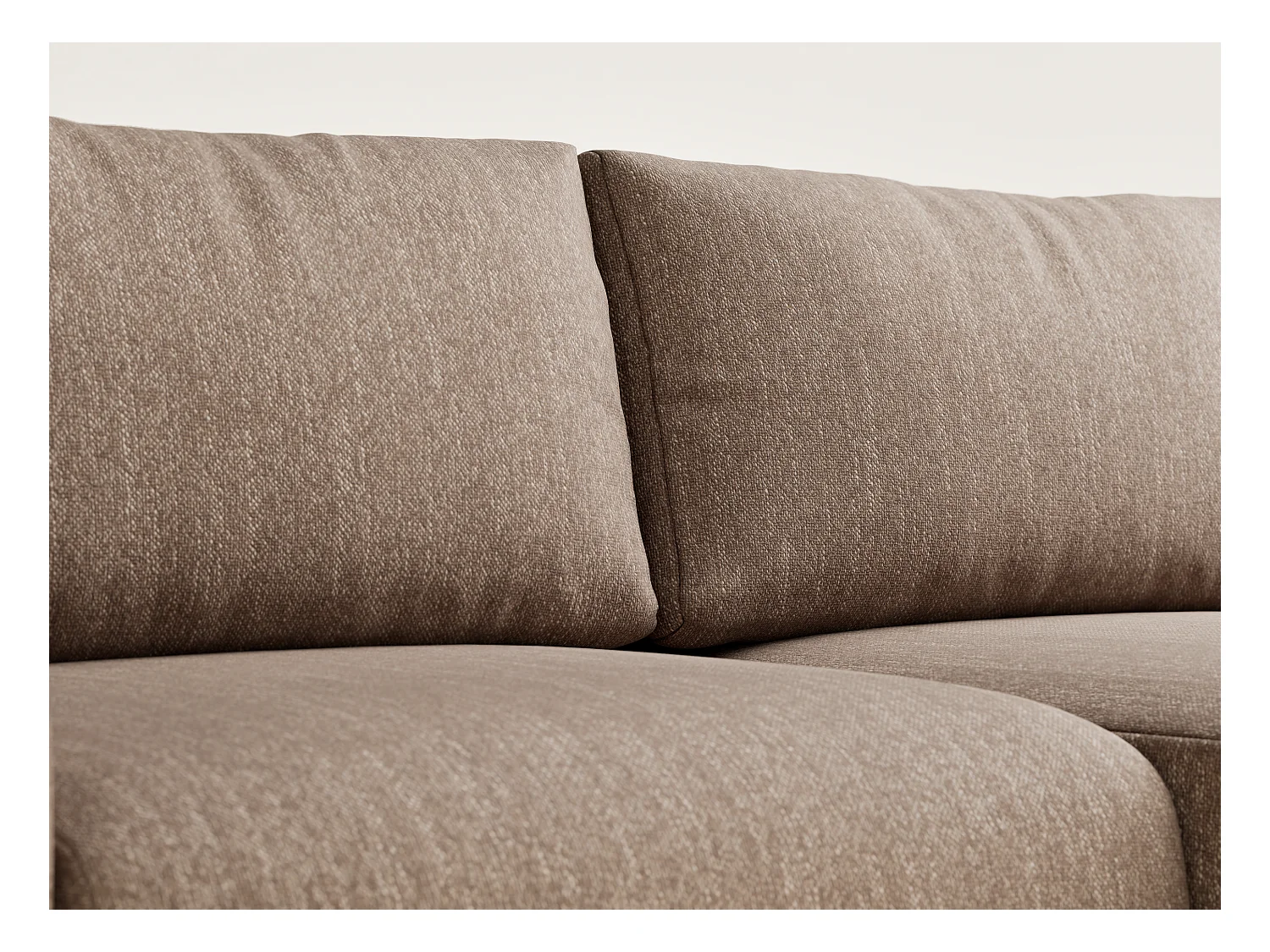 Canapé d'angle convertible Numba im tissu tresse - 3 places - brun