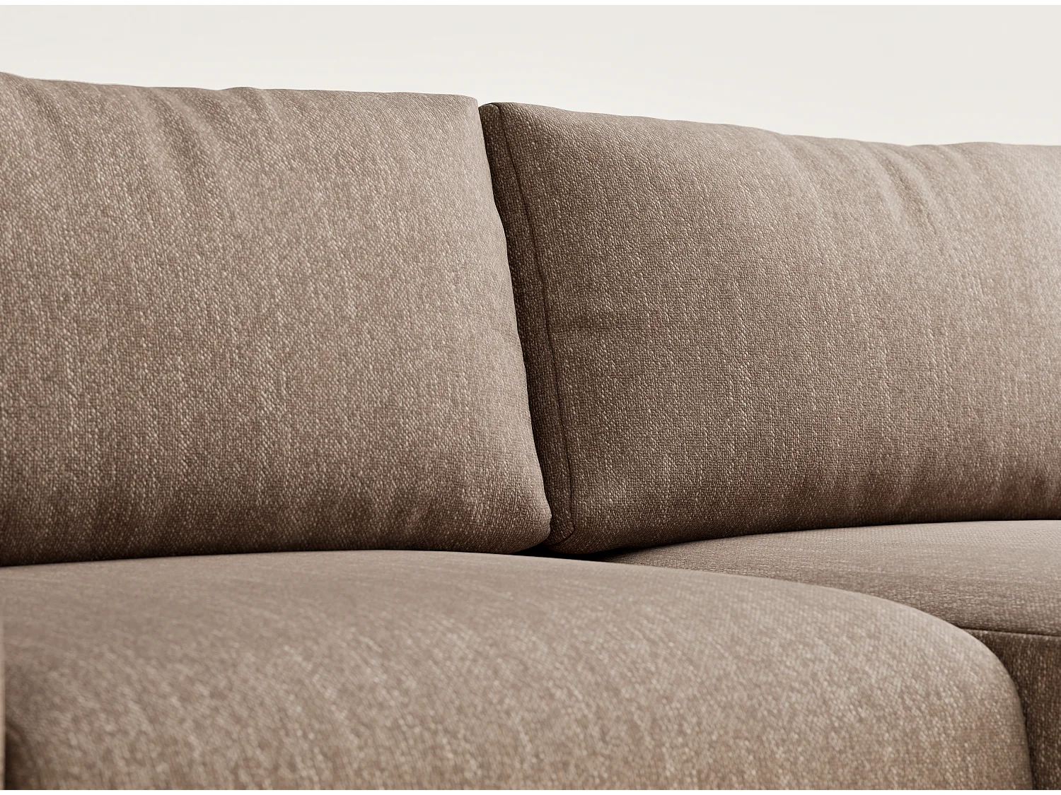 Ecksofa mit Schlaffunktion Numba aus Webstoff - Drei-Personen - braun