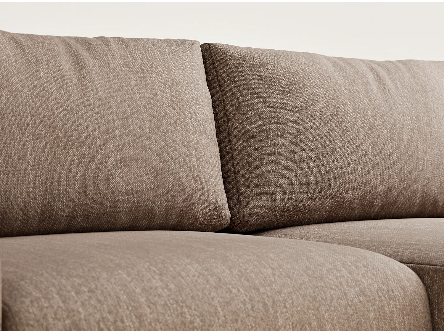 Canapé d'angle convertible Numba im tissu tresse - 3 places - brun