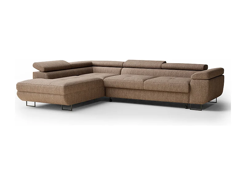 Ecksofa mit Schlaffunktion Concord aus Webstoff - Vier-Personen - braun