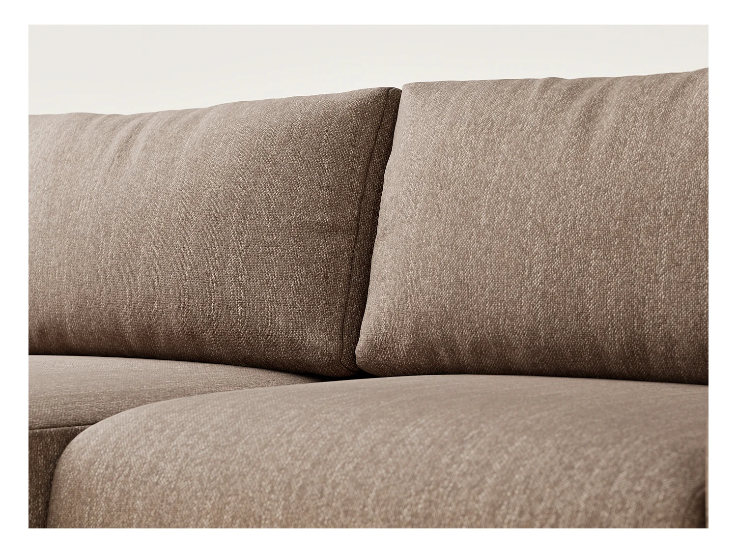 Canapé d'angle convertible Numba im tissu tresse - 3 places - brun