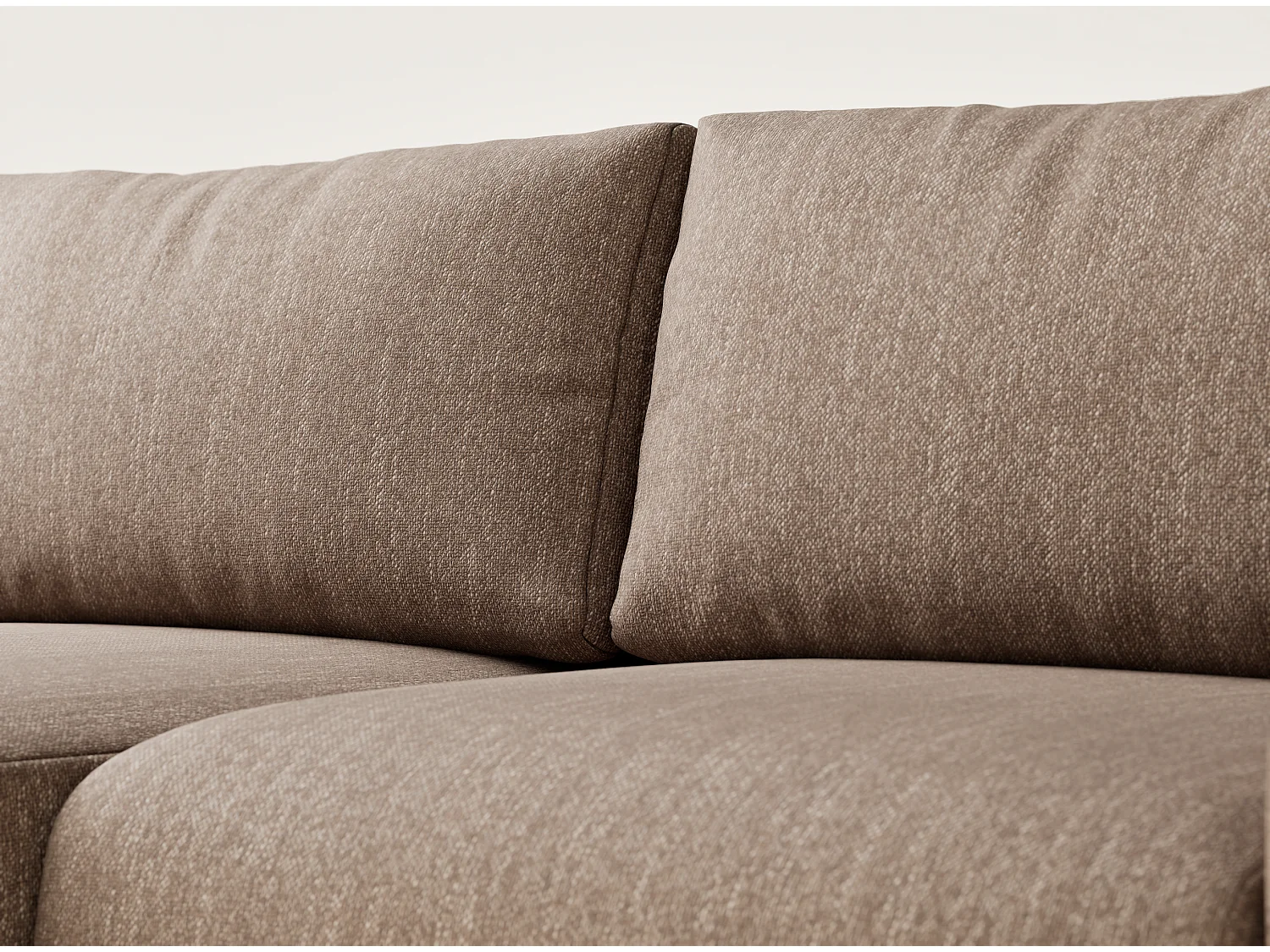 Ecksofa mit Schlaffunktion Numba aus Webstoff - Drei-Personen - braun