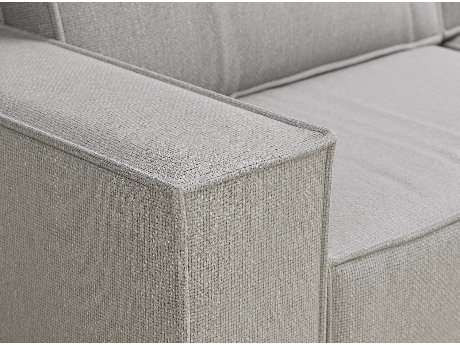 Ecksofa mit Schlaffunktion Zaya aus Webstoff - Drei-Personen - hellgrau