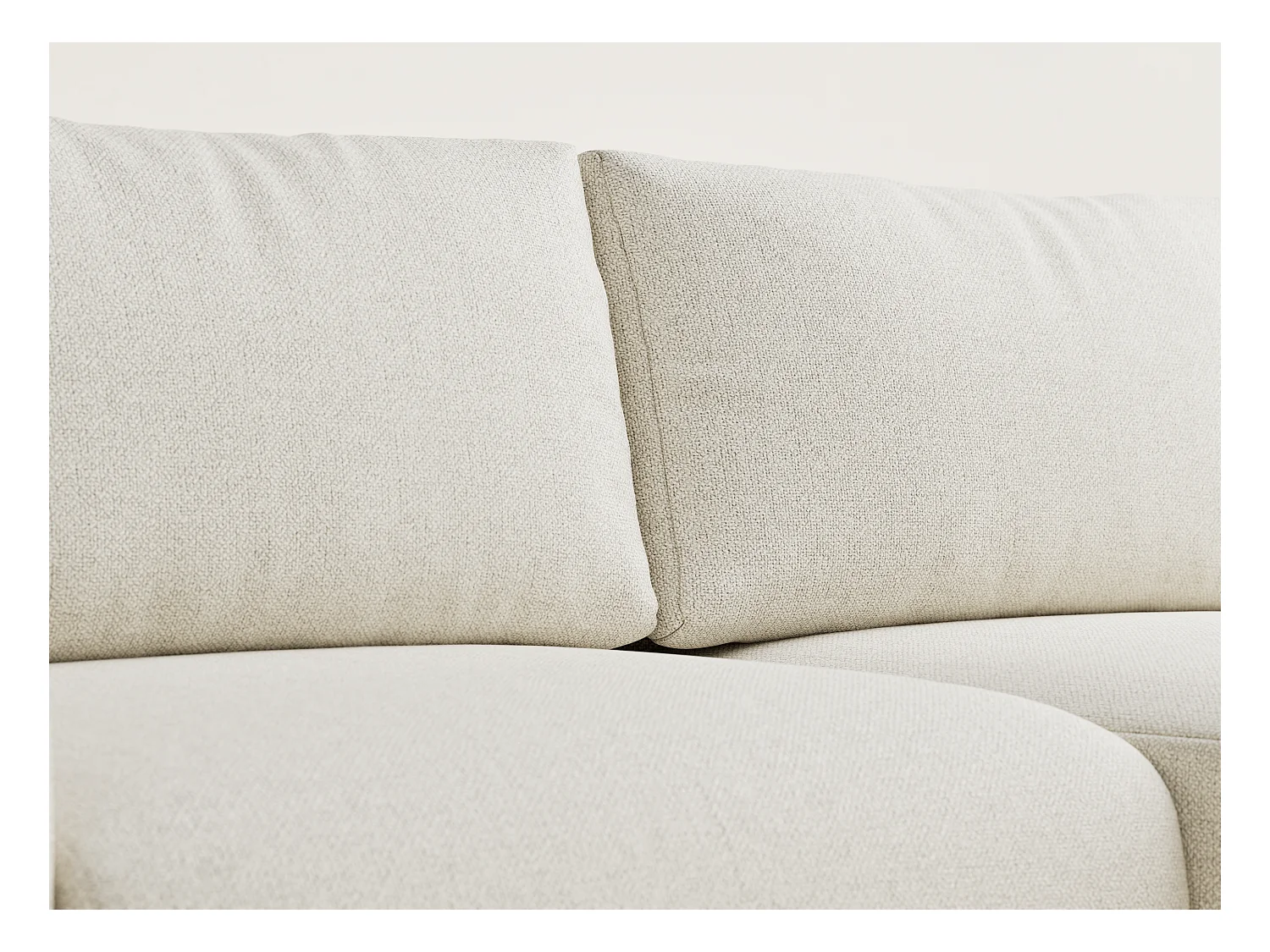 Ecksofa mit Schlaffunktion Numba aus Webstoff - Drei-Personen - creme