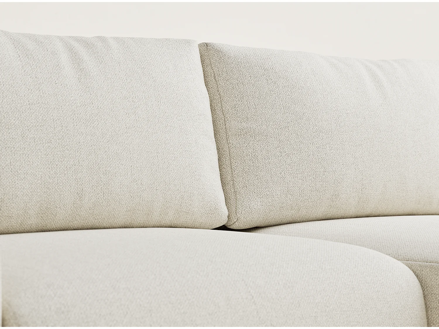 Ecksofa mit Schlaffunktion Numba aus Webstoff - Drei-Personen - creme