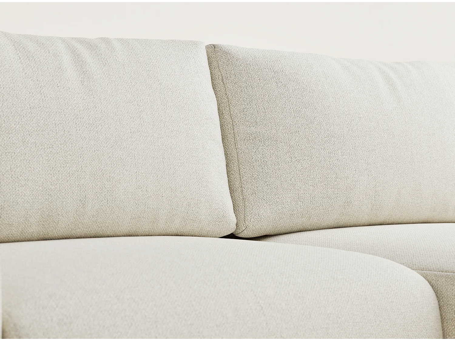 Canapé d'angle convertible Numba im tissu tresse - 3 places - creme