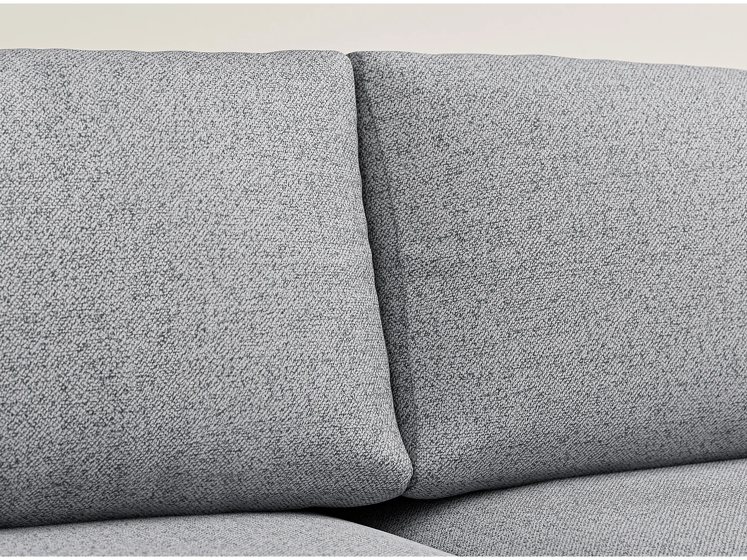 Canapé panoramique convertible Numba im tissu tresse - 6 places - gris clair