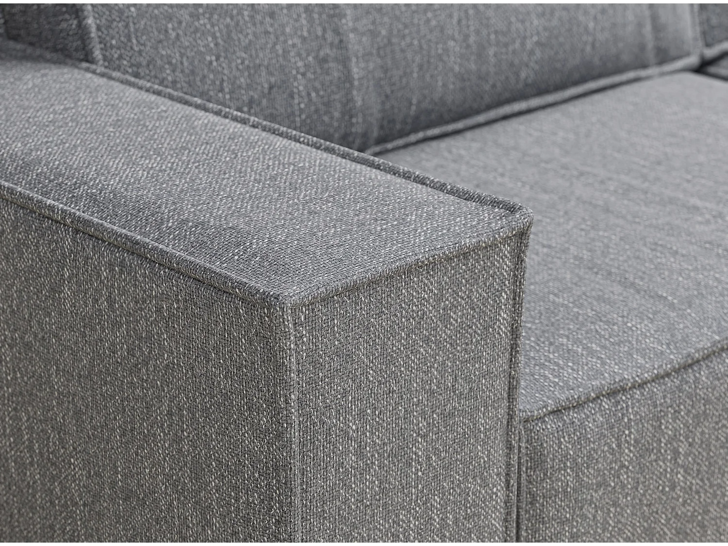 Ecksofa mit Schlaffunktion Zaya aus Webstoff - Drei-Personen - grau