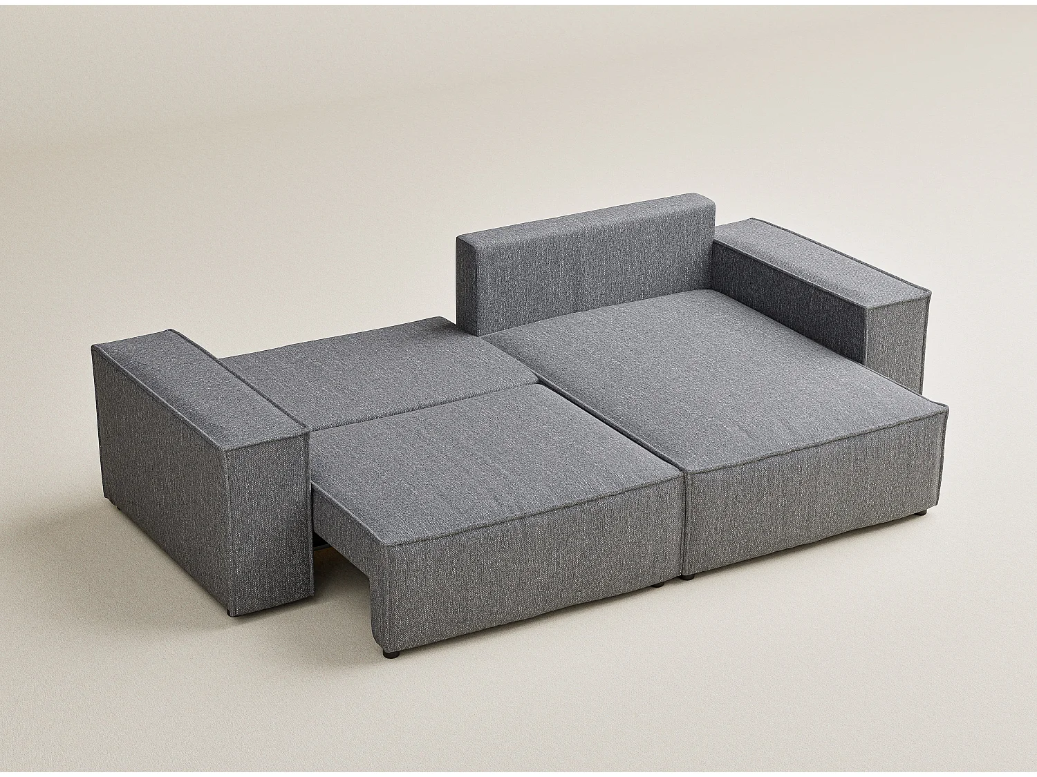 Ecksofa mit Schlaffunktion Zaya aus Webstoff - Drei-Personen - grau