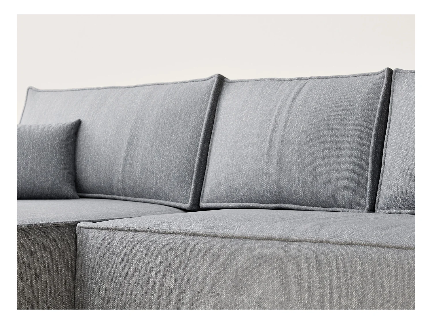 Canapé d'angle convertible Maze im tissu tresse - 5 places - gris