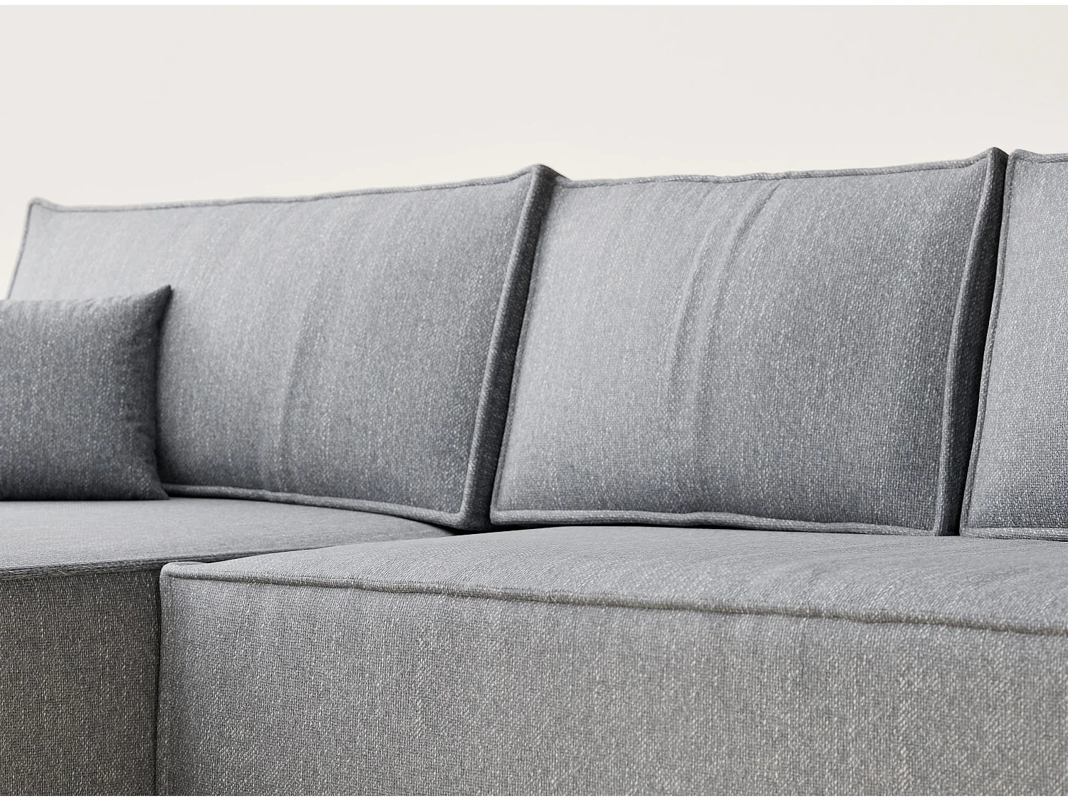 Canapé d'angle convertible Maze im tissu tresse - 5 places - gris