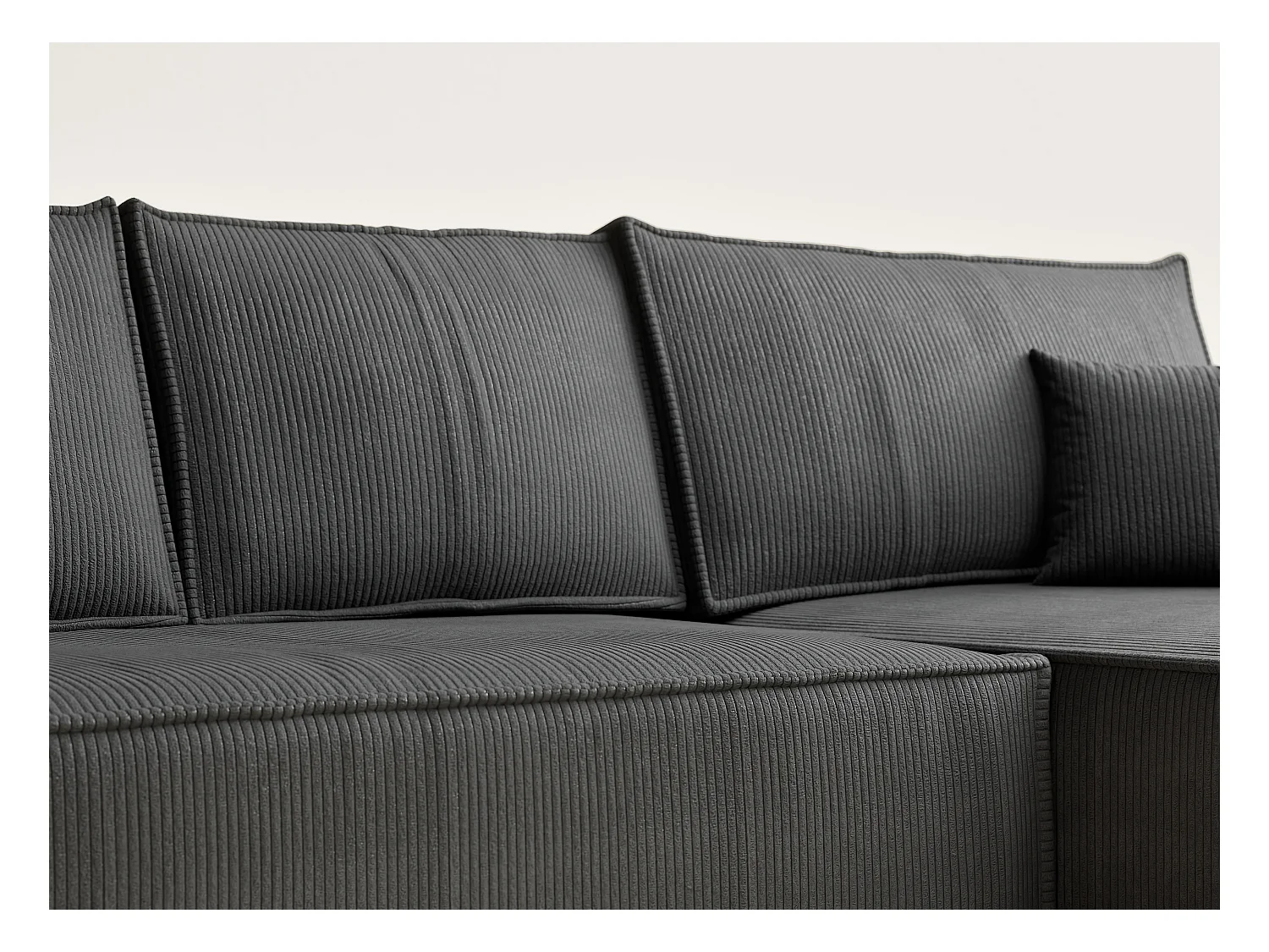 Canapé d'angle convertible Maze im tissu tresse - 5 places - anthracite