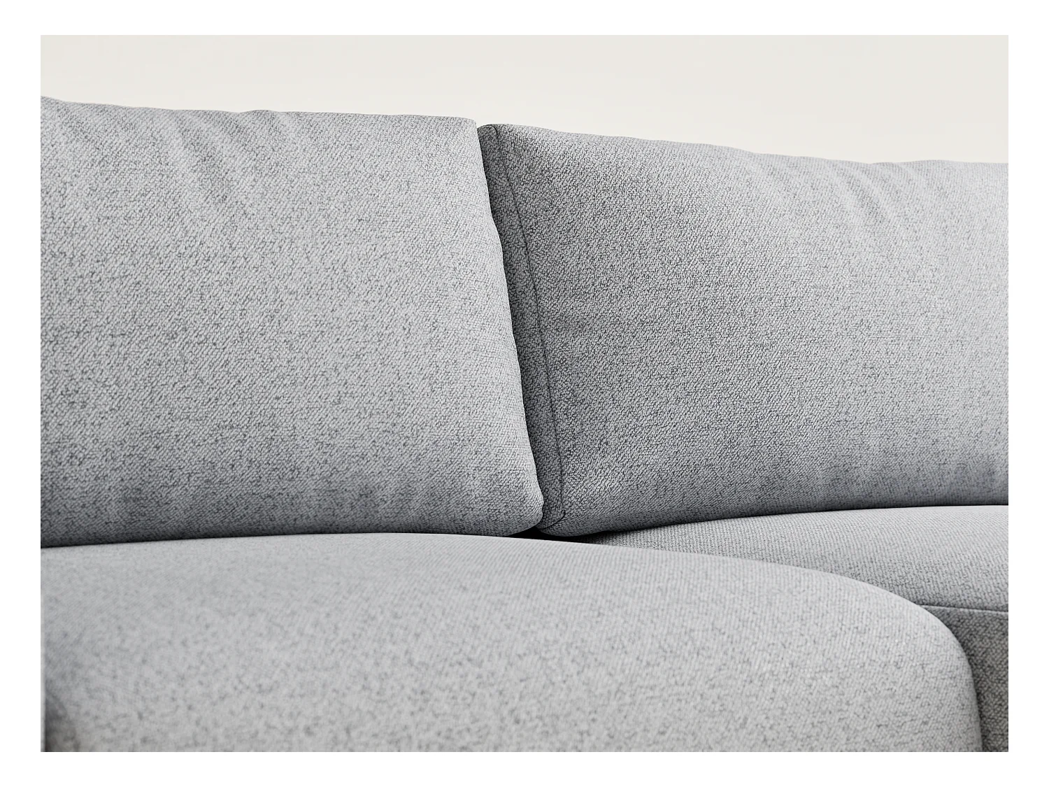 Ecksofa mit Schlaffunktion Numba aus Webstoff - Drei-Personen - hellgrau