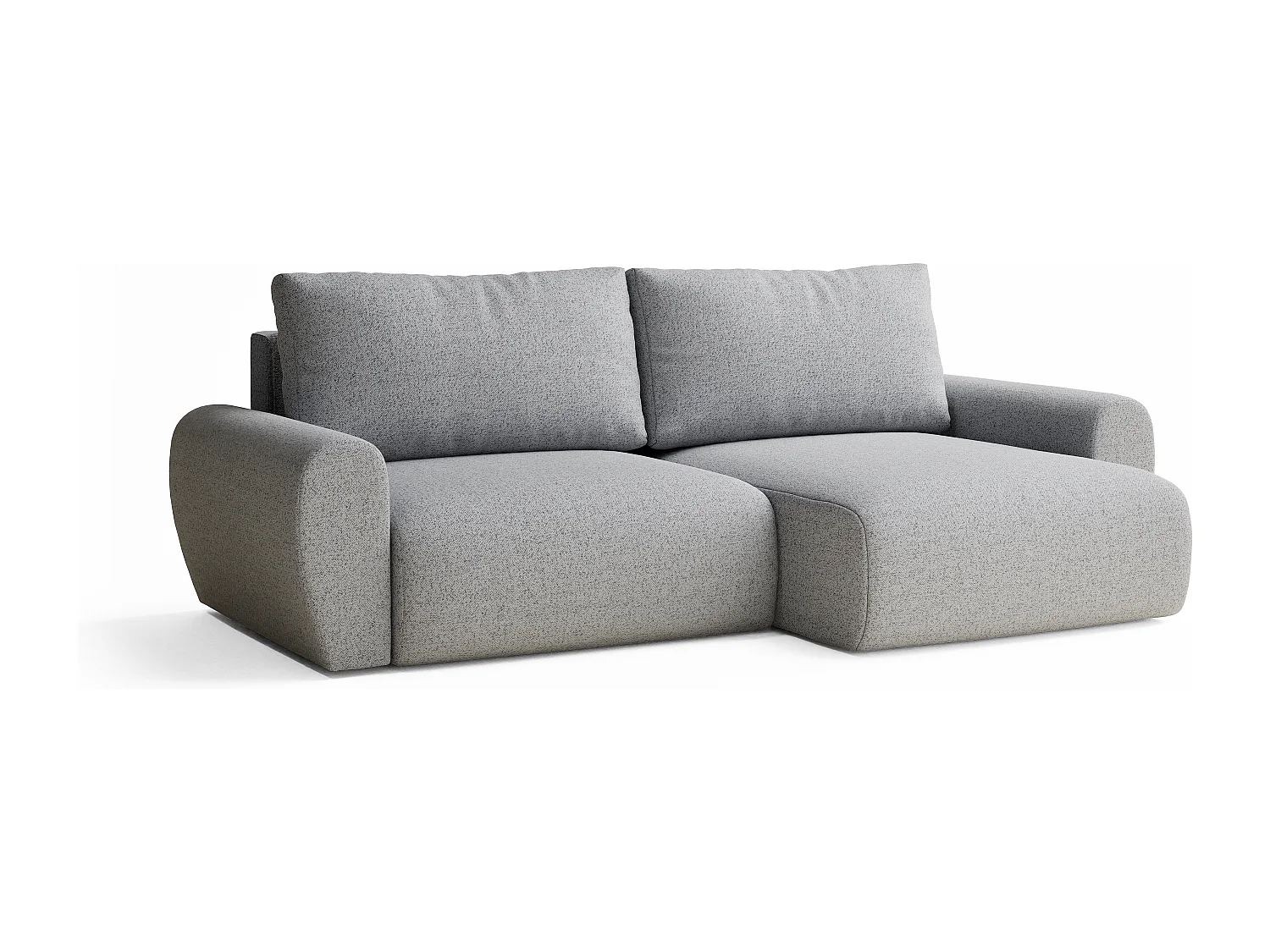 Hoekbank met slaapfunctie Numba in geweven stof - Driepersoons - lichtgrijs