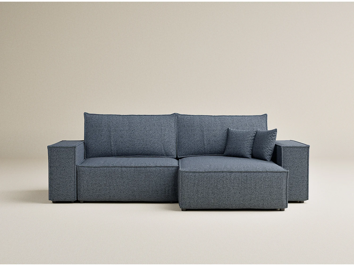 Ecksofa mit Schlaffunktion Zaya aus Webstoff - Drei-Personen - brau grau