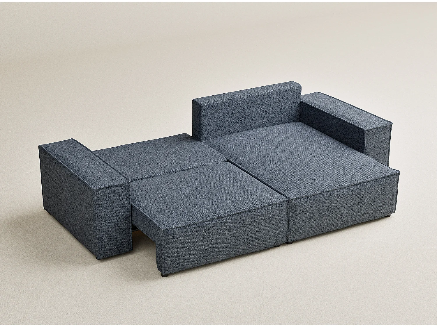 Ecksofa mit Schlaffunktion Zaya aus Webstoff - Drei-Personen - brau grau