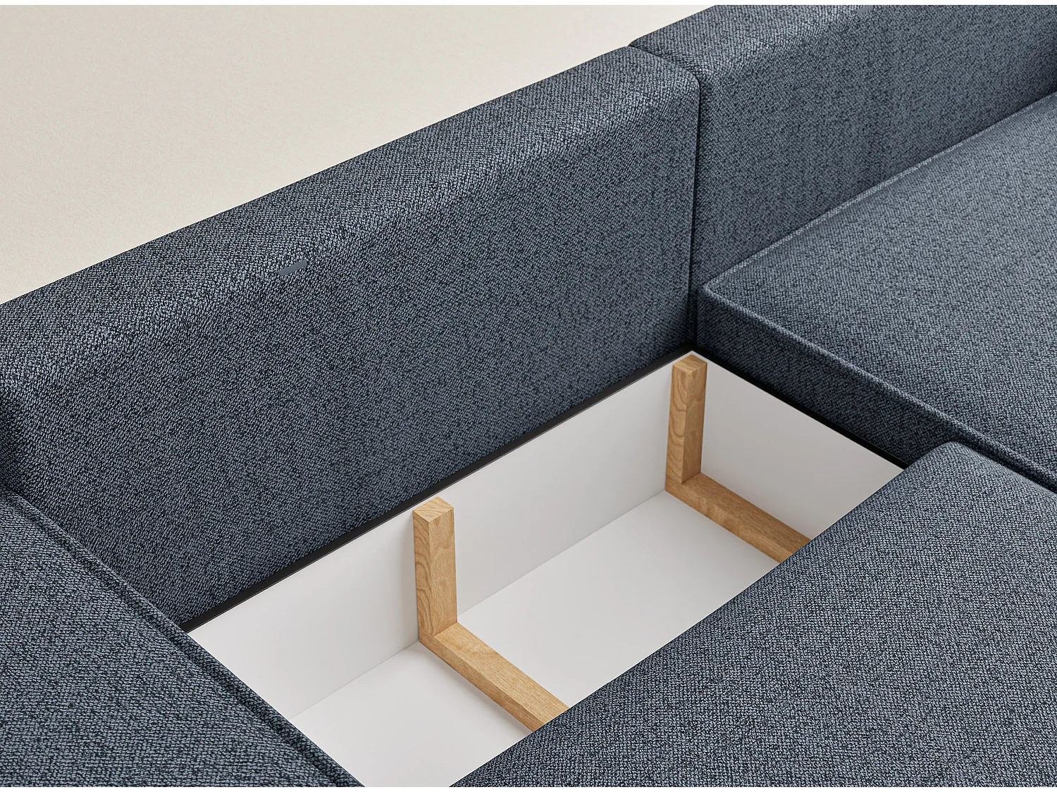 Ecksofa mit Schlaffunktion Zaya aus Webstoff - Drei-Personen - brau grau