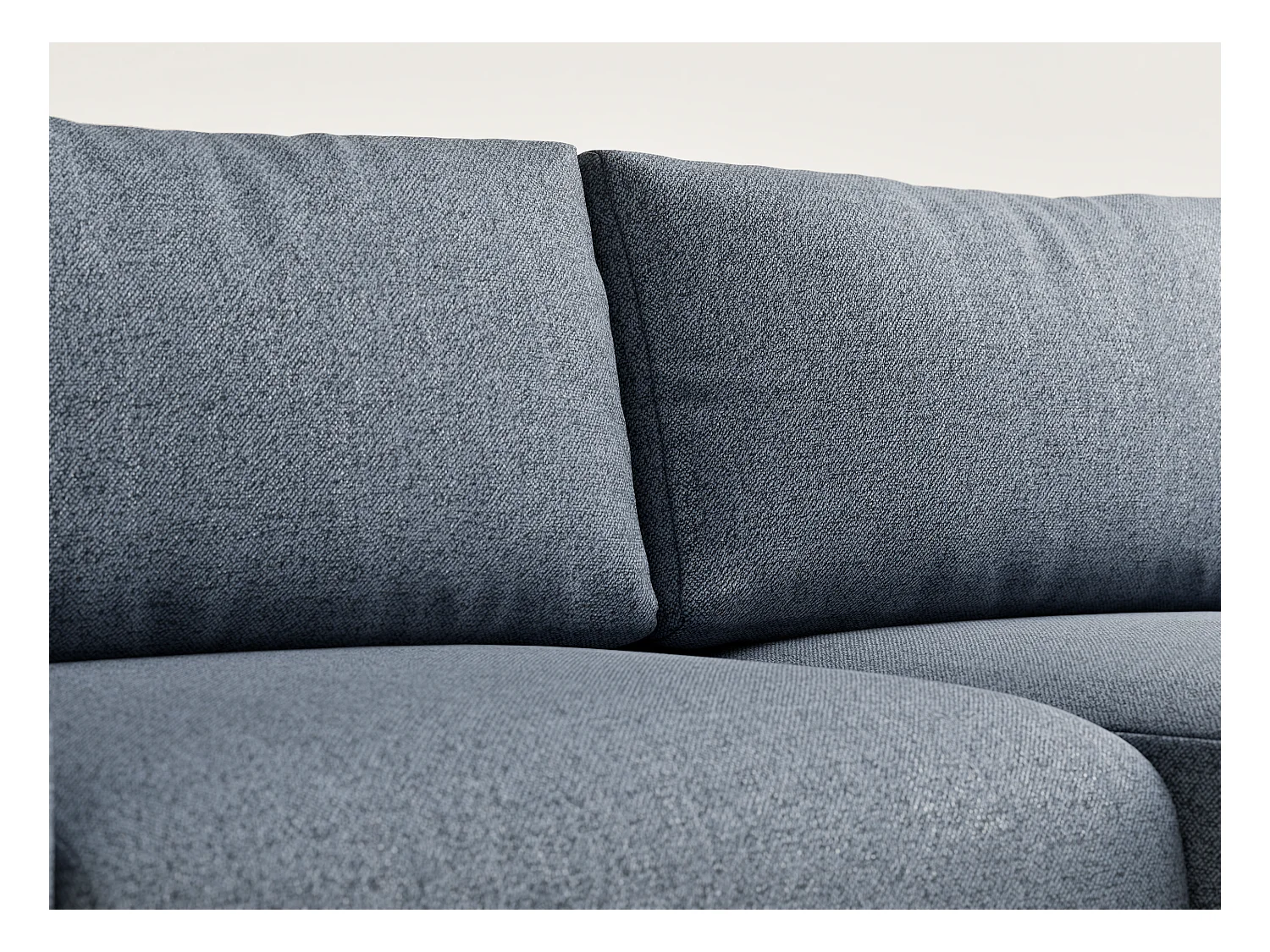 Canapé d'angle convertible Numba im tissu tresse - 3 places - bleu gris