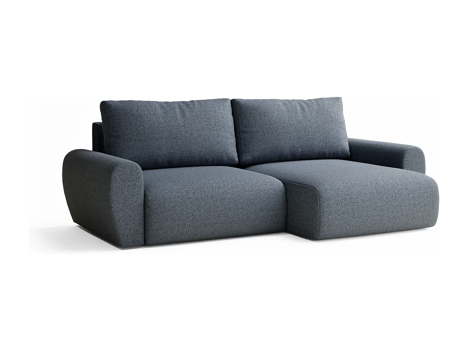 Ecksofa mit Schlaffunktion Numba aus Webstoff - Drei-Personen - brau grau