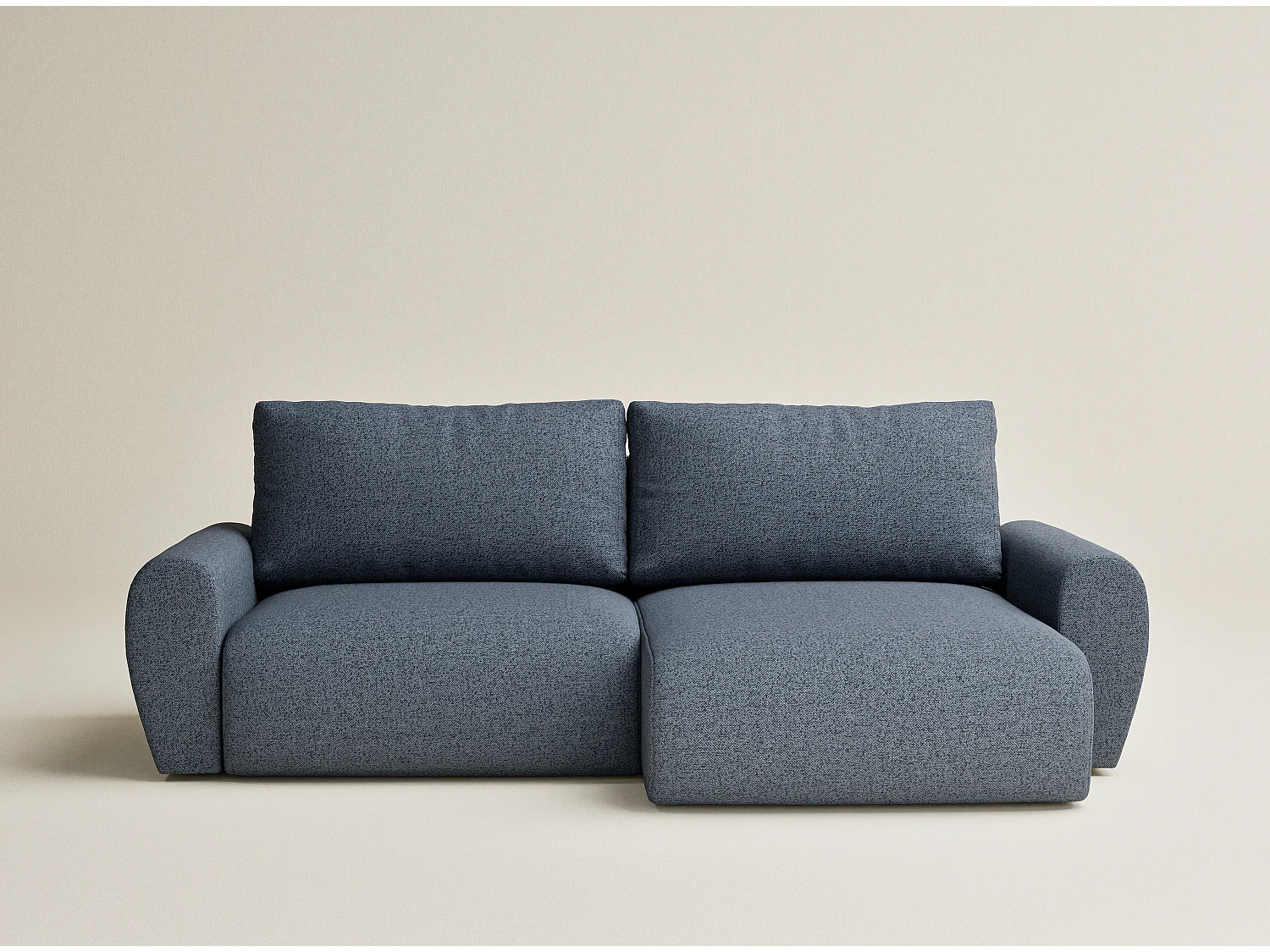 Ecksofa mit Schlaffunktion Numba aus Webstoff - Drei-Personen - brau grau