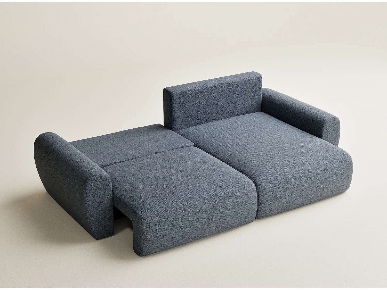 Ecksofa mit Schlaffunktion Numba aus Webstoff - Drei-Personen - brau grau