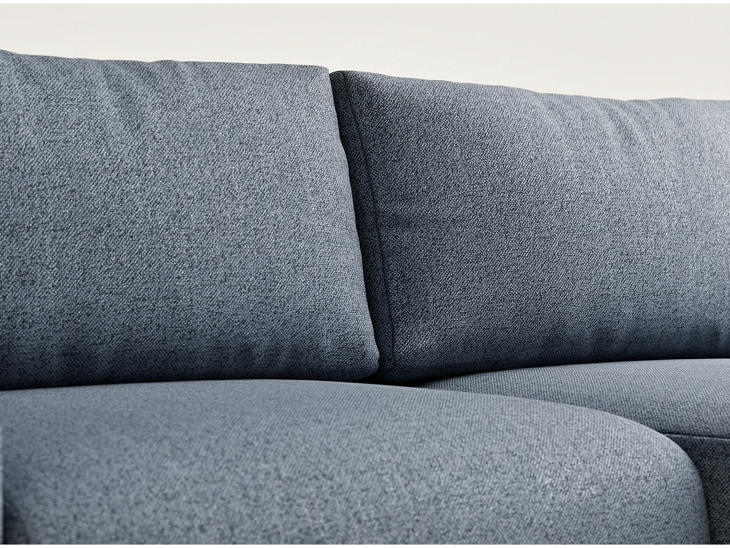 Hoekbank met slaapfunctie Numba in geweven stof - Driepersoons - blauwgrijs
