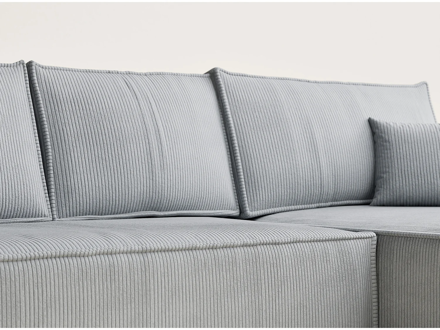 Canapé d'angle convertible Maze im tissu tresse - 5 places - gris clair