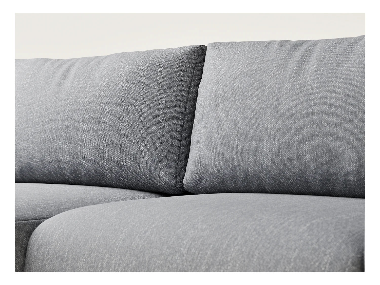 Canapé d'angle convertible Numba im tissu tresse - 3 places - gris