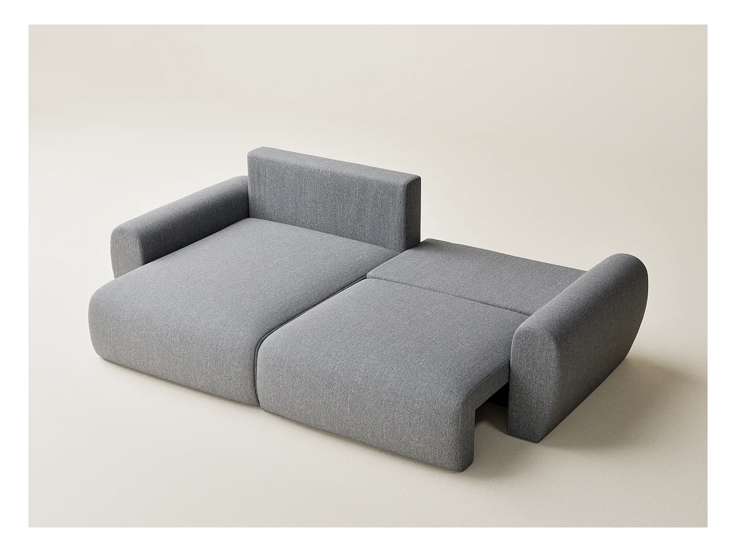 Canapé d'angle convertible Numba im tissu tresse - 3 places - gris