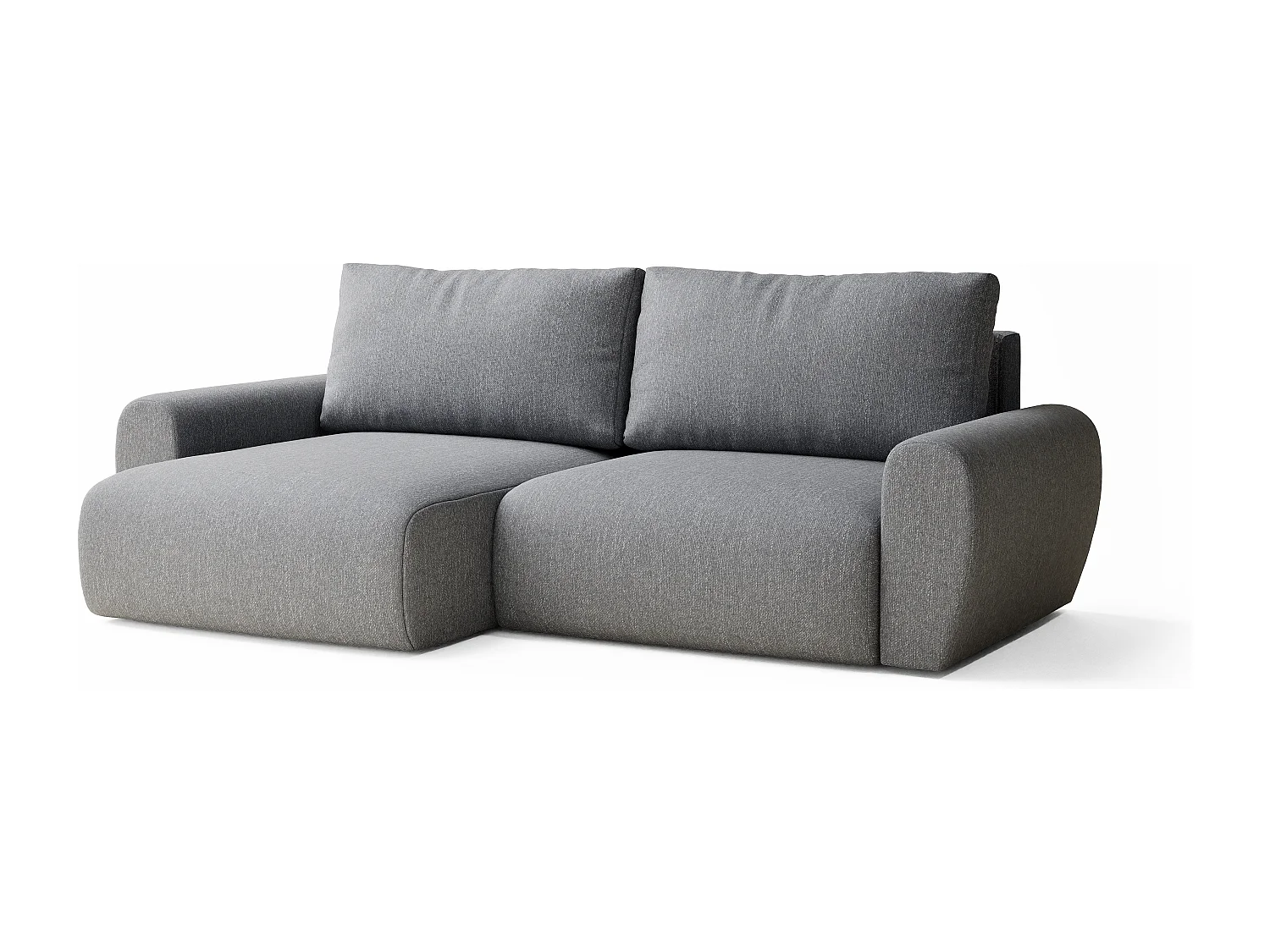 Ecksofa mit Schlaffunktion Numba aus Webstoff - Drei-Personen - grau