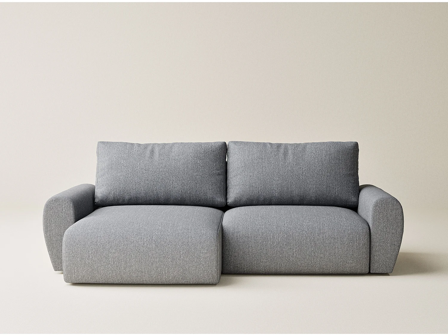 Ecksofa mit Schlaffunktion Numba aus Webstoff - Drei-Personen - grau