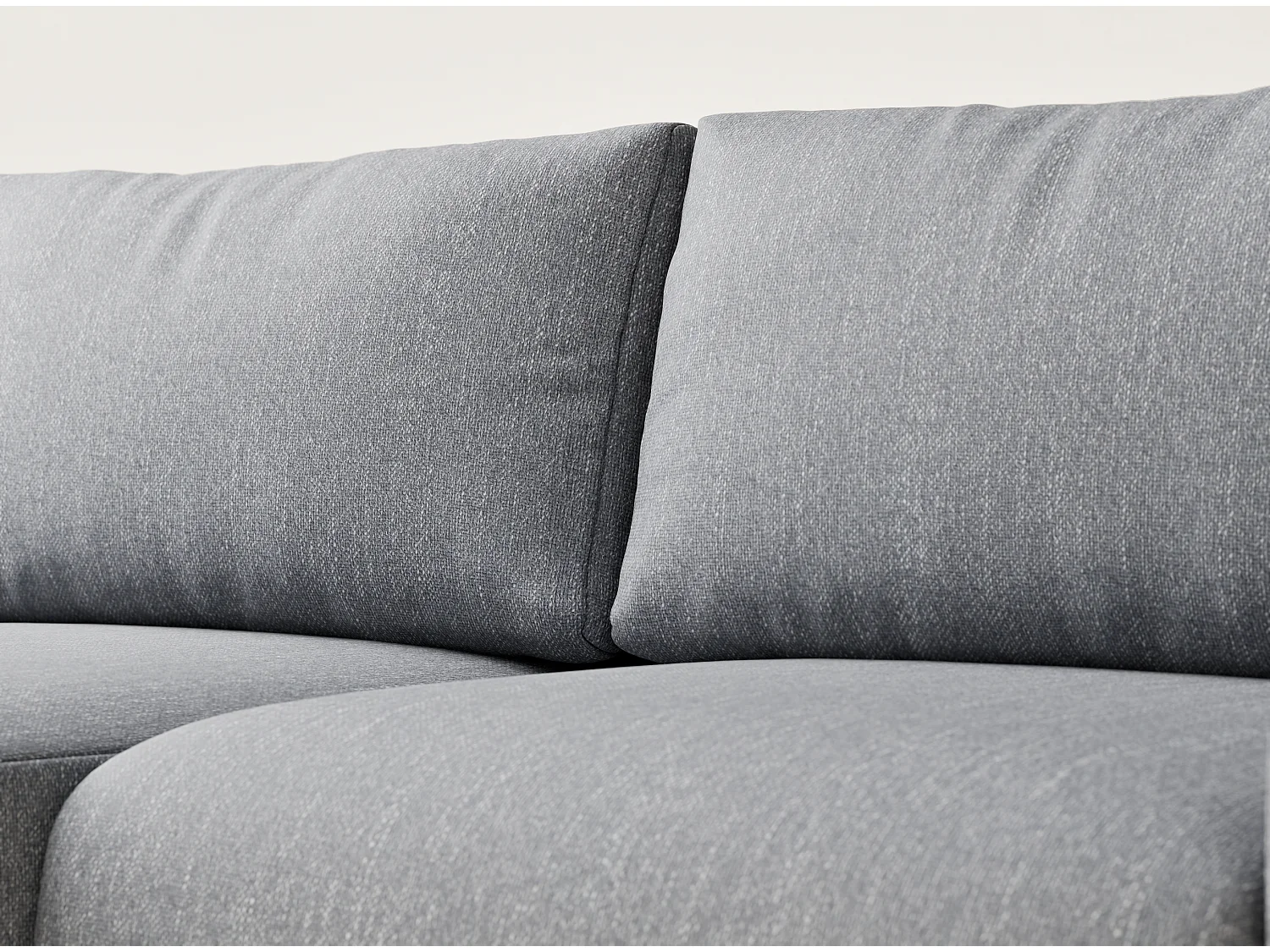 Ecksofa mit Schlaffunktion Numba aus Webstoff - Drei-Personen - grau