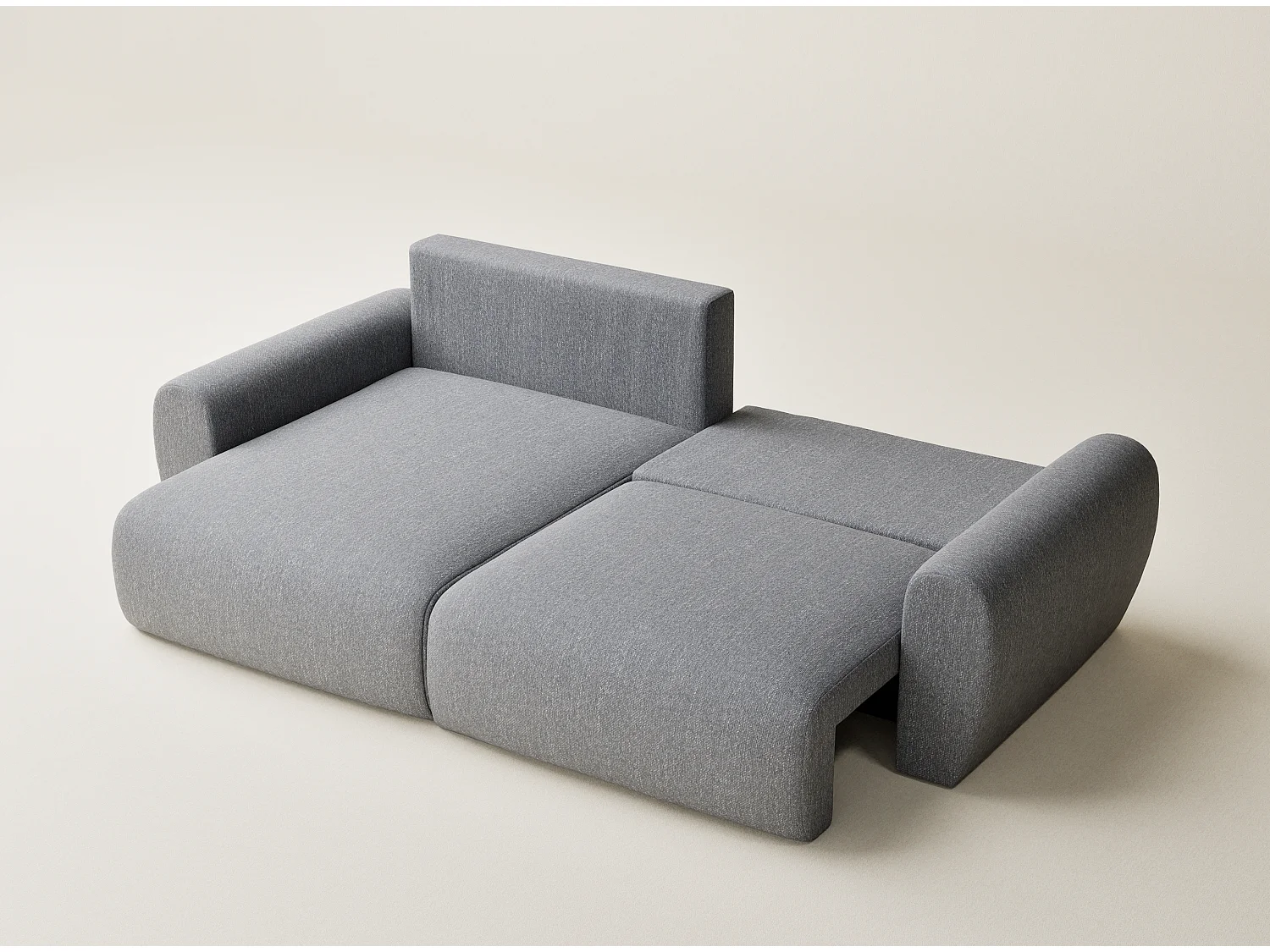 Ecksofa mit Schlaffunktion Numba aus Webstoff - Drei-Personen - grau