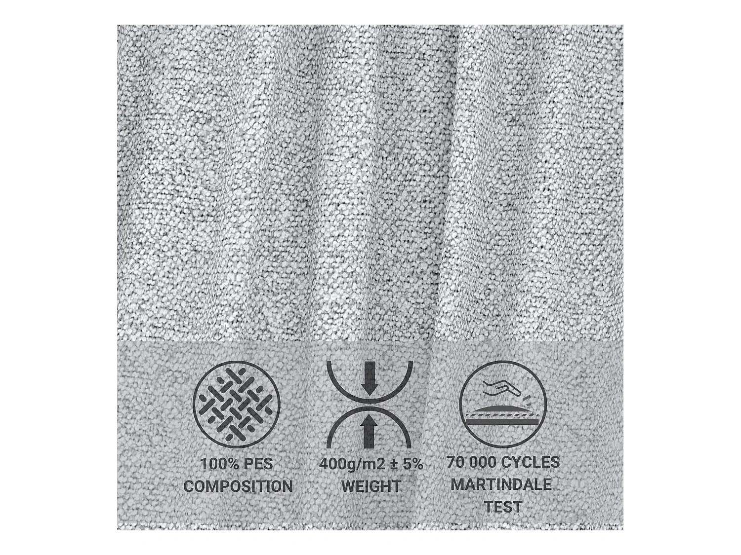 Canapé d'angle convertible Maze im tissu tresse - 5 places - gris clair