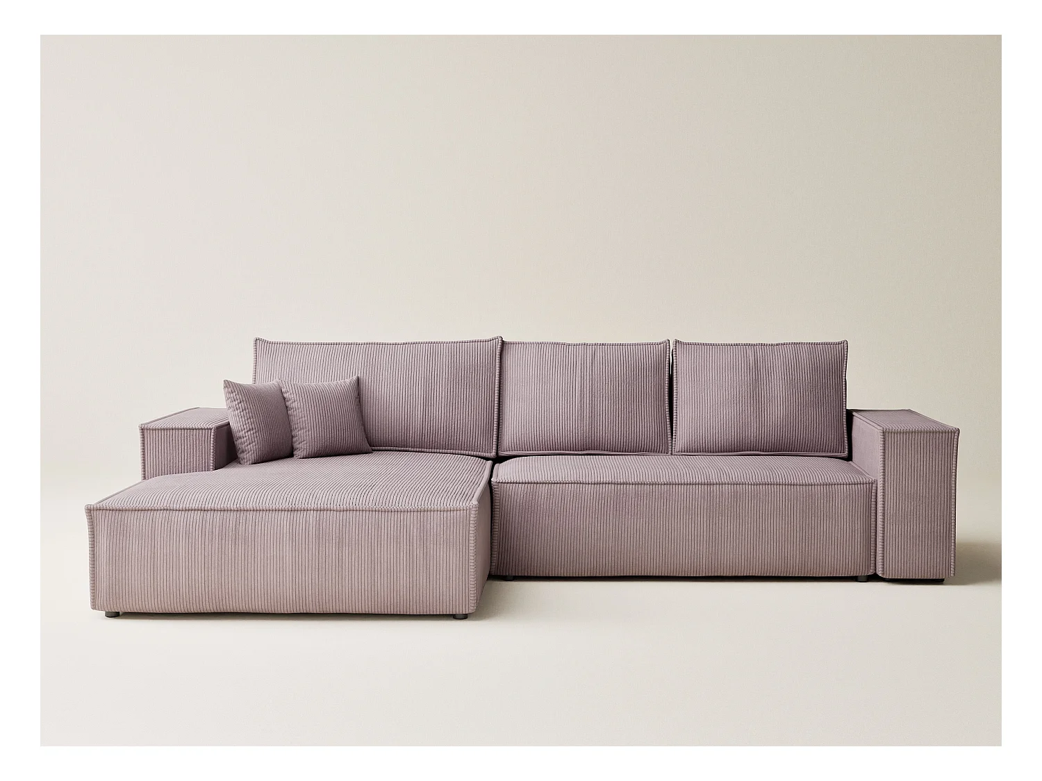 Canapé d'angle convertible Maze im tissu tresse - 5 places - violet