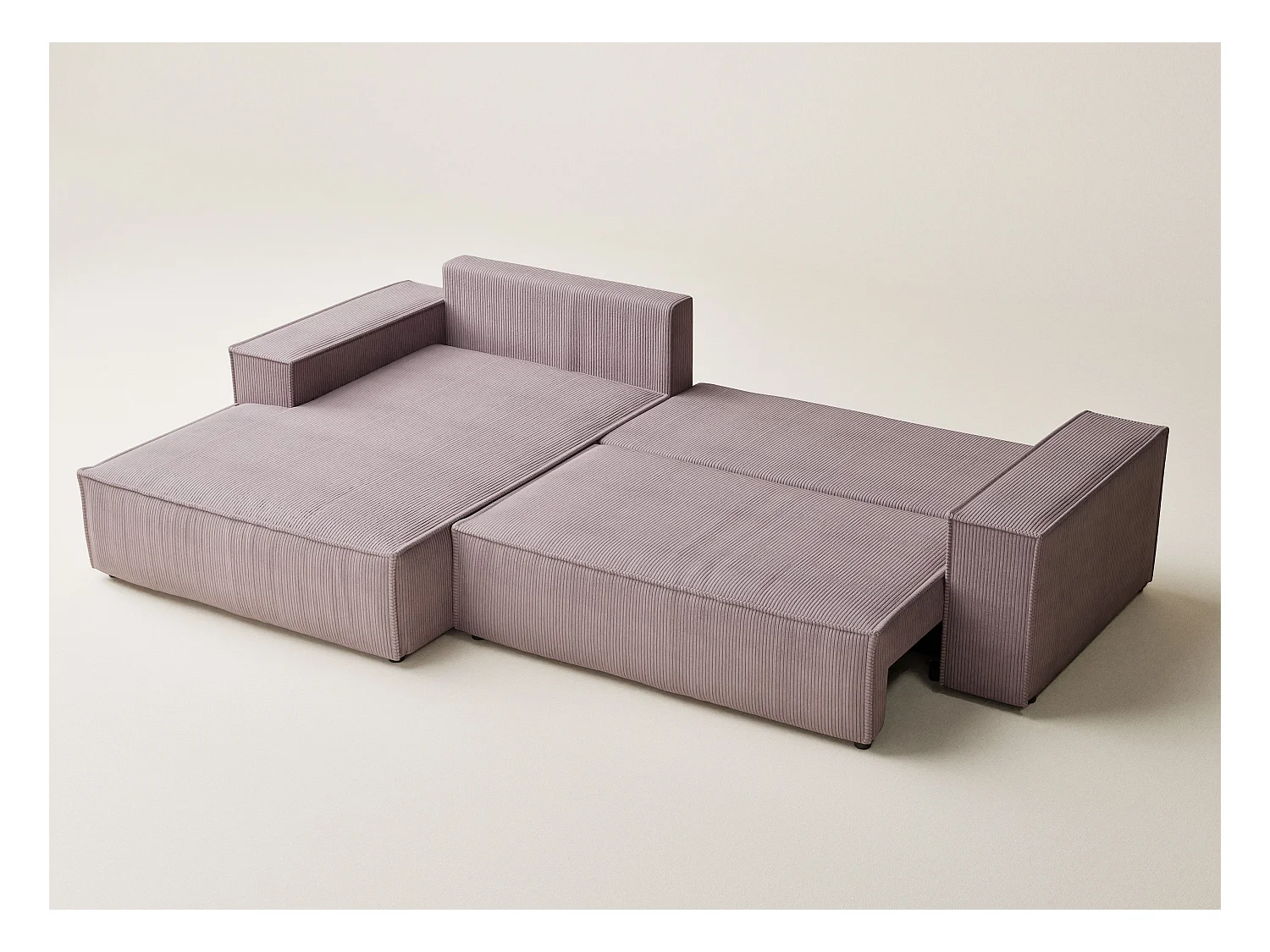 Canapé d'angle convertible Maze im tissu tresse - 5 places - violet